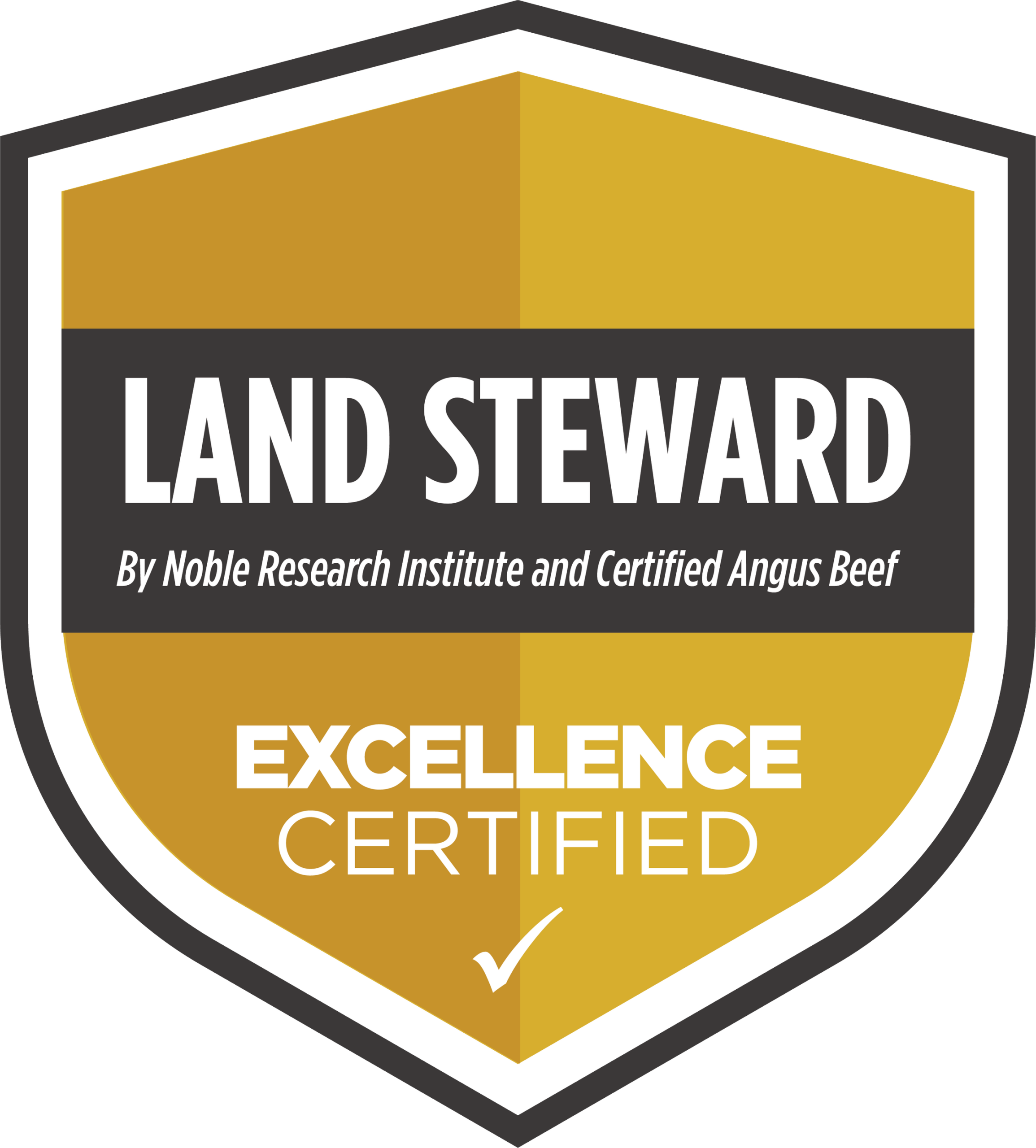 Cody+Noble+-+land-stewardship-certificate-badge Land Steward certification badge by Noble Research Institute and Certified Angus Beef, highlighting excellence in sustainable land management practices.